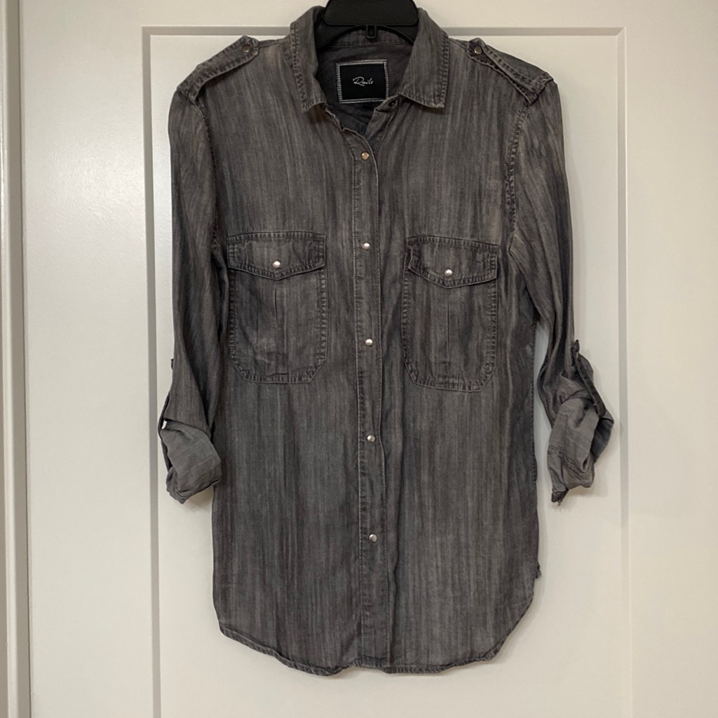 Rails Dark Grey Chambray Button Down